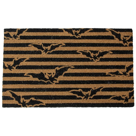 Natural Coir Flying Bats Halloween Doormat